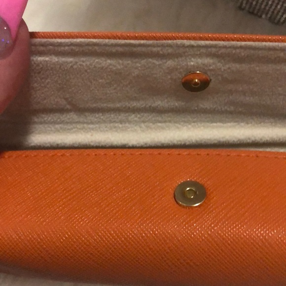 Tory Burch sunglass case and pouch mini orange gold tie pouch cute luxury sun - Picture 6 of 6